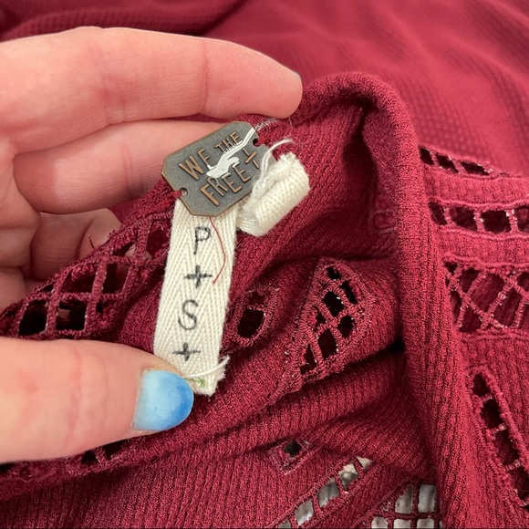 Free People Boho Crochet Cut Out Thermal - Picture 8 of 9